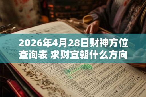 2026年4月28日财神方位查询表 求财宜朝什么方向