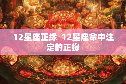12星座正缘  12星座命中注定的正缘