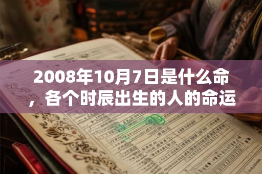 2008年10月7日是什么命，各个时辰出生的人的命运