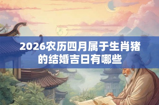2026农历四月属于生肖猪的结婚吉日有哪些