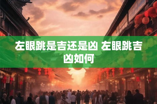 左眼跳是吉还是凶 左眼跳吉凶如何
