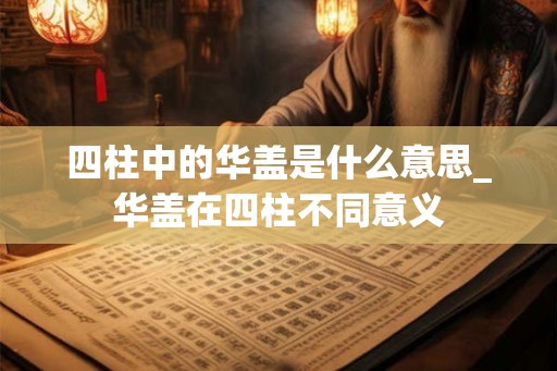 四柱中的华盖是什么意思_华盖在四柱不同意义
