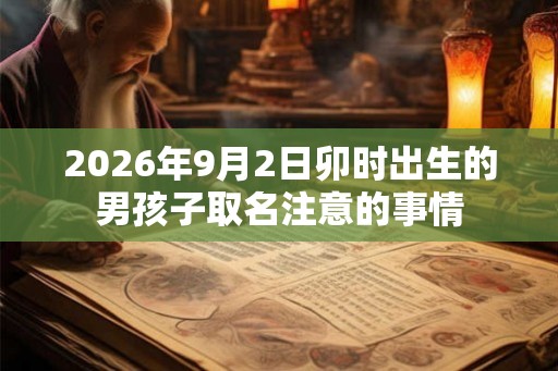 2026年9月2日卯时出生的男孩子取名注意的事情