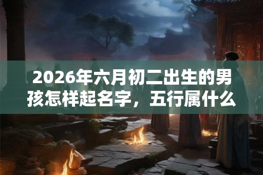 2026年六月初二出生的男孩怎样起名字，五行属什么
