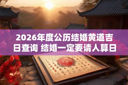 2026年度公历结婚黄道吉日查询 结婚一定要请人算日子吗 2026年度公历结婚黄道吉日查询 结婚一定要请人算日子吗