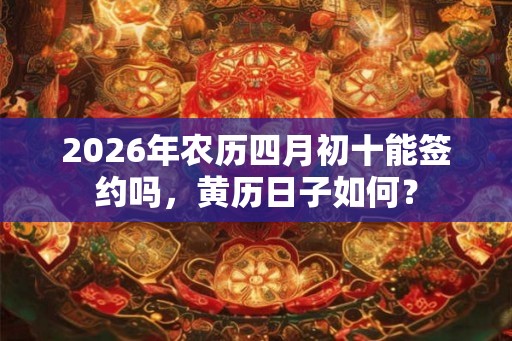 2026年农历四月初十能签约吗，黄历日子如何？