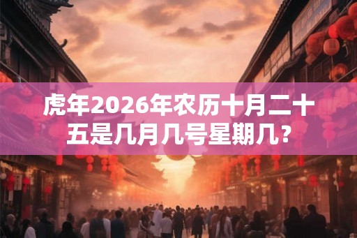 虎年2026年农历十月二十五是几月几号星期几？