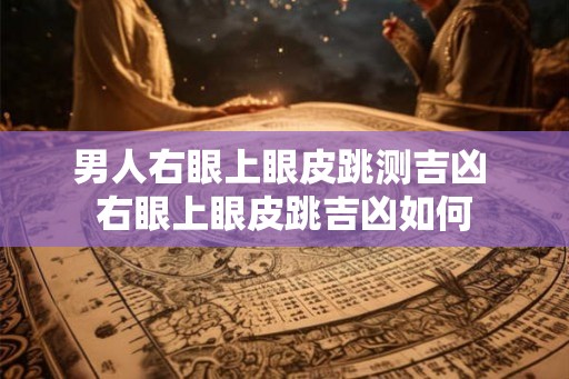 男人右眼上眼皮跳测吉凶 右眼上眼皮跳吉凶如何