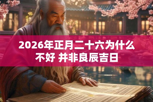 2026年正月二十六为什么不好 并非良辰吉日