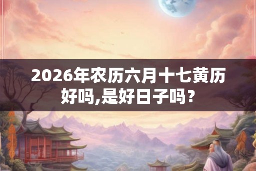 2026年农历六月十七黄历好吗,是好日子吗？