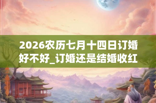 2026农历七月十四日订婚好不好_订婚还是结婚收红包 2026农历七月十四日订婚好不好_订婚还是结婚收红包