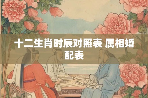 十二生肖时辰对照表 属相婚配表 十二生肖时辰对照表 属相婚配表