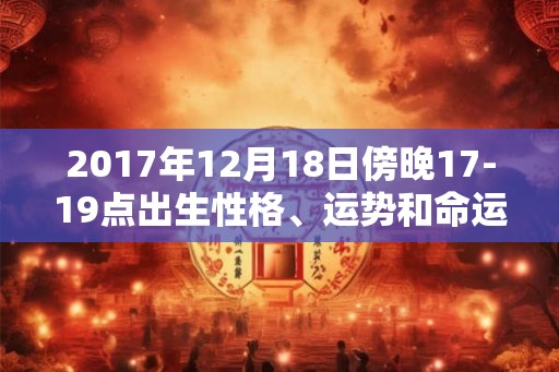 2017年12月18日傍晚17-19点出生性格、运势和命运