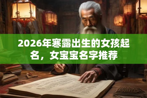 2026年寒露出生的女孩起名,女宝宝名字推荐 2026年寒露出生的女孩起名,女宝宝名字推荐