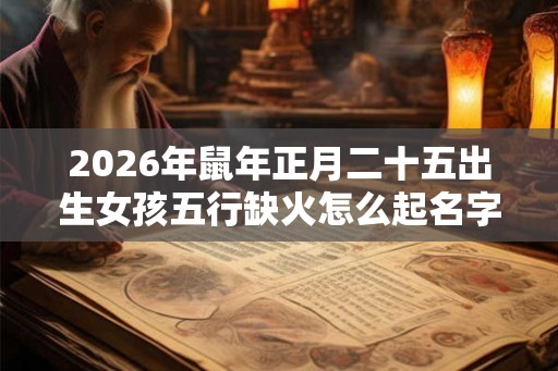 2026年鼠年正月二十五出生女孩五行缺火怎么起名字？