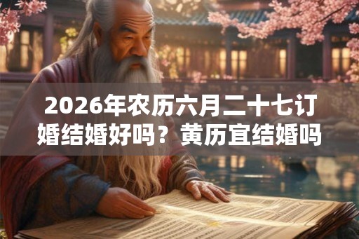 2026年农历六月二十七订婚结婚好吗？黄历宜结婚吗？