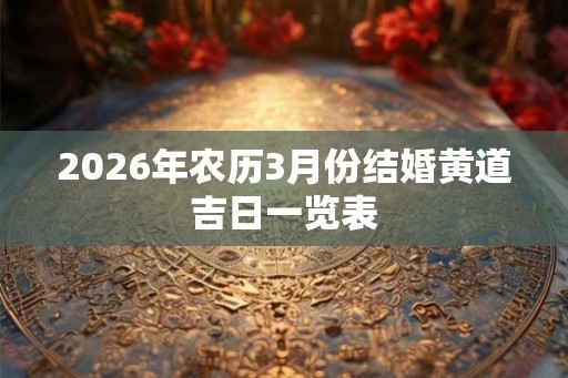 2026年农历3月份结婚黄道吉日一览表 2026年农历3月份结婚黄道吉日一览表