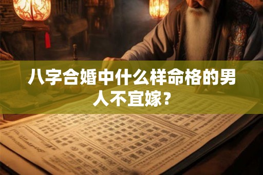 八字合婚中什么样命格的男人不宜嫁？