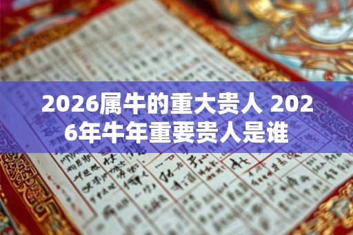 2026属牛的重大贵人 2026年牛年重要贵人是谁