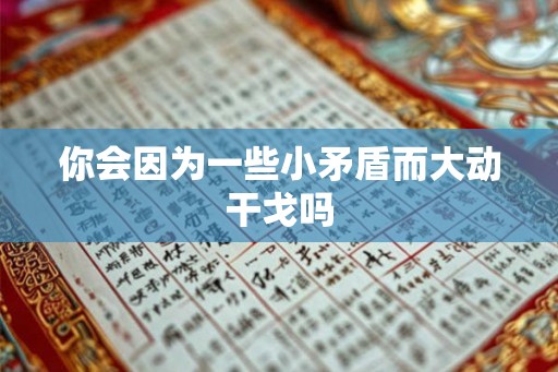 你会因为一些小矛盾而大动干戈吗
