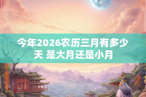 今年2026农历三月有多少天 是大月还是小月 今年2026农历三月有多少天 是大月还是小月