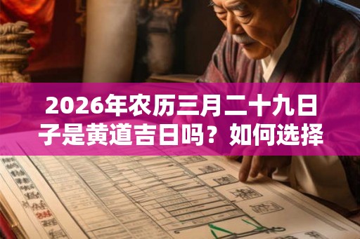 2026年农历三月二十九日子是黄道吉日吗?如何选择吉日? 2026年农历三月二十九日子是黄道吉日吗?如何选择吉日?