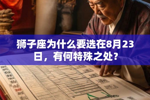 狮子座为什么要选在8月23日，有何特殊之处？