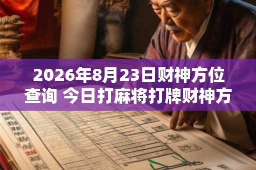 2026年8月23日财神方位查询 今日打麻将打牌财神方位