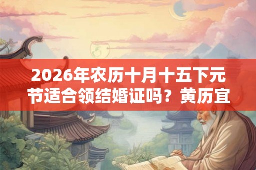 2026年农历十月十五下元节适合领结婚证吗？黄历宜忌如何？