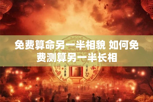免费算命另一半相貌 如何免费测算另一半长相