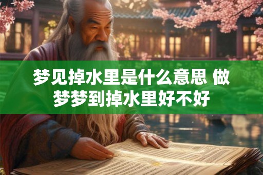 梦见掉水里是什么意思 做梦梦到掉水里好不好