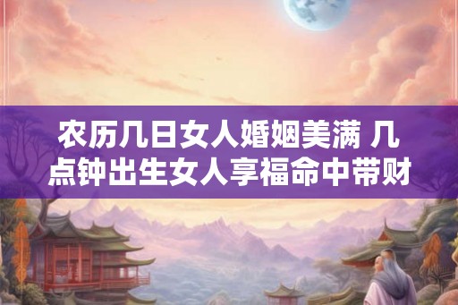 农历几日女人婚姻美满 几点钟出生女人享福命中带财 农历几日女人婚姻美满 几点钟出生女人享福命中带财