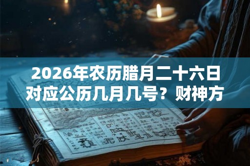 2026年农历腊月二十六日对应公历几月几号？财神方位在哪？
