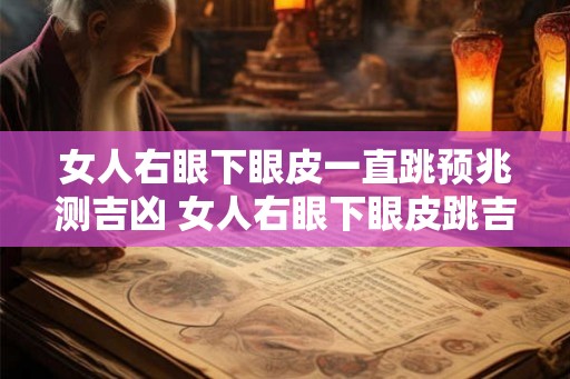 女人右眼下眼皮一直跳预兆测吉凶 女人右眼下眼皮跳吉凶预兆