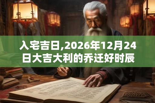 入宅吉日,2026年12月24日大吉大利的乔迁好时辰