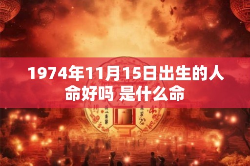1974年11月15日出生的人命好吗 是什么命