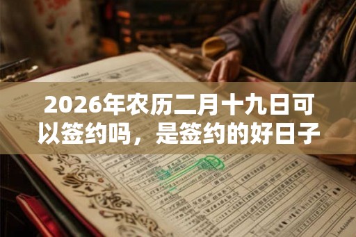 2026年农历二月十九日可以签约吗，是签约的好日子吗？