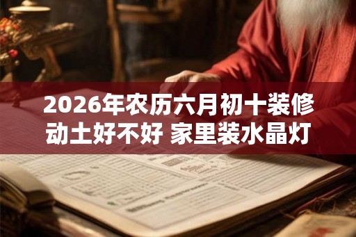 2026年农历六月初十装修动土好不好 家里装水晶灯好吗