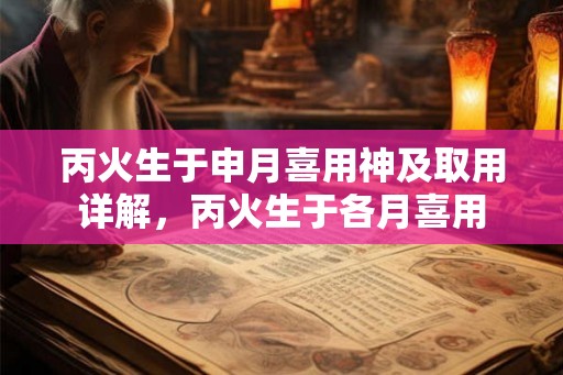 丙火生于申月喜用神及取用详解，丙火生于各月喜用