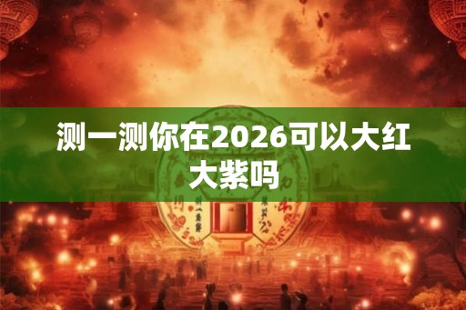 测一测你在2026可以大红大紫吗