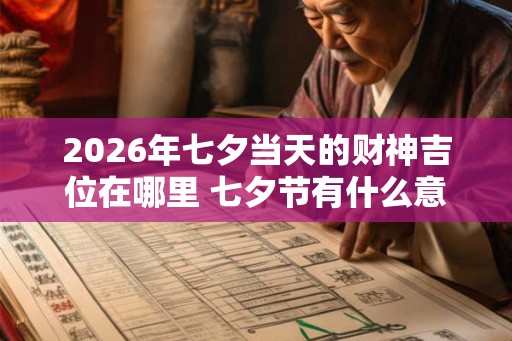 2026年七夕当天的财神吉位在哪里 七夕节有什么意义吗 2026年七夕当天的财神吉位在哪里 七夕节有什么意义吗