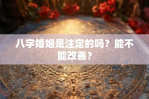 八字婚姻是注定的吗？能不能改善？