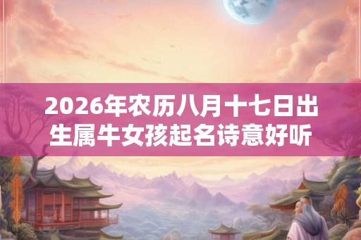 2026年农历八月十七日出生属牛女孩起名诗意好听