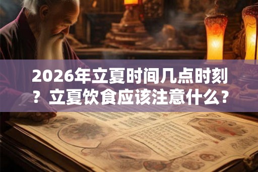 2026年立夏时间几点时刻？立夏饮食应该注意什么？