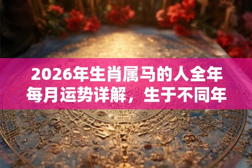 2026年生肖属马的人全年每月运势详解，生于不同年份属马人的运势运程