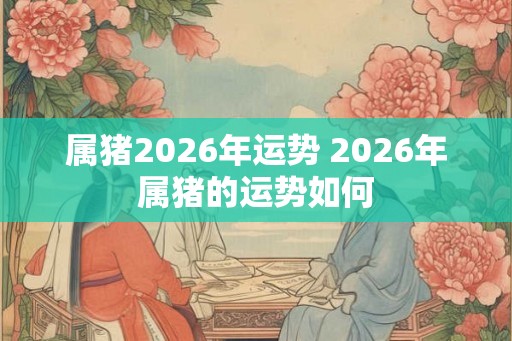 属猪2026年运势 2026年属猪的运势如何 属猪2026年运势 2026年属猪的运势如何