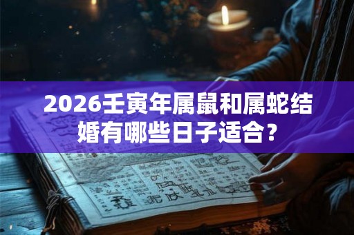 2026壬寅年属鼠和属蛇结婚有哪些日子适合? 2026壬寅年属鼠和属蛇结婚有哪些日子适合?