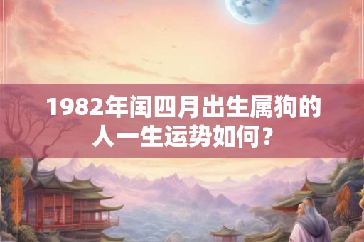 1982年闰四月出生属狗的人一生运势如何？