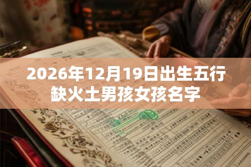 2026年12月19日出生五行缺火土男孩女孩名字 2026年12月19日出生五行缺火土男孩女孩名字
