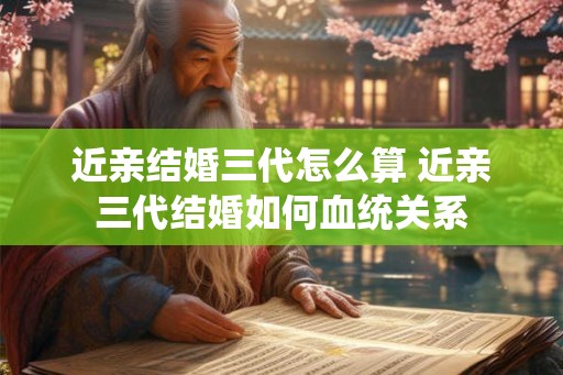近亲结婚三代怎么算 近亲三代结婚如何血统关系